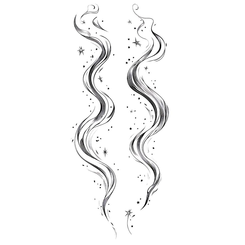 Advanced Sense Domineering Personality Thorn Totem Ribbon Sun Moon Stars Flower Lines Tattoo Sticker