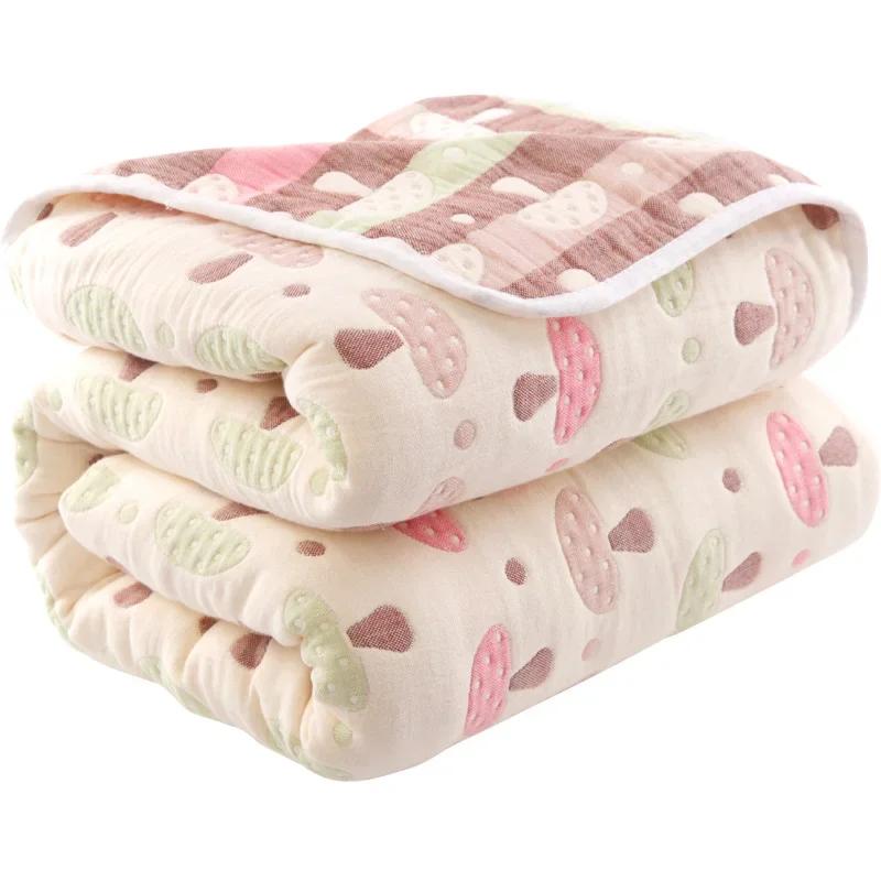 

Высококачественная хлопковая простыня, шестислойное марлевое полотенце, одеяло, летнее прохладное одеяло, детское детское одеяло, одеяло для взрослых, постельные принадлежности 120x150cm