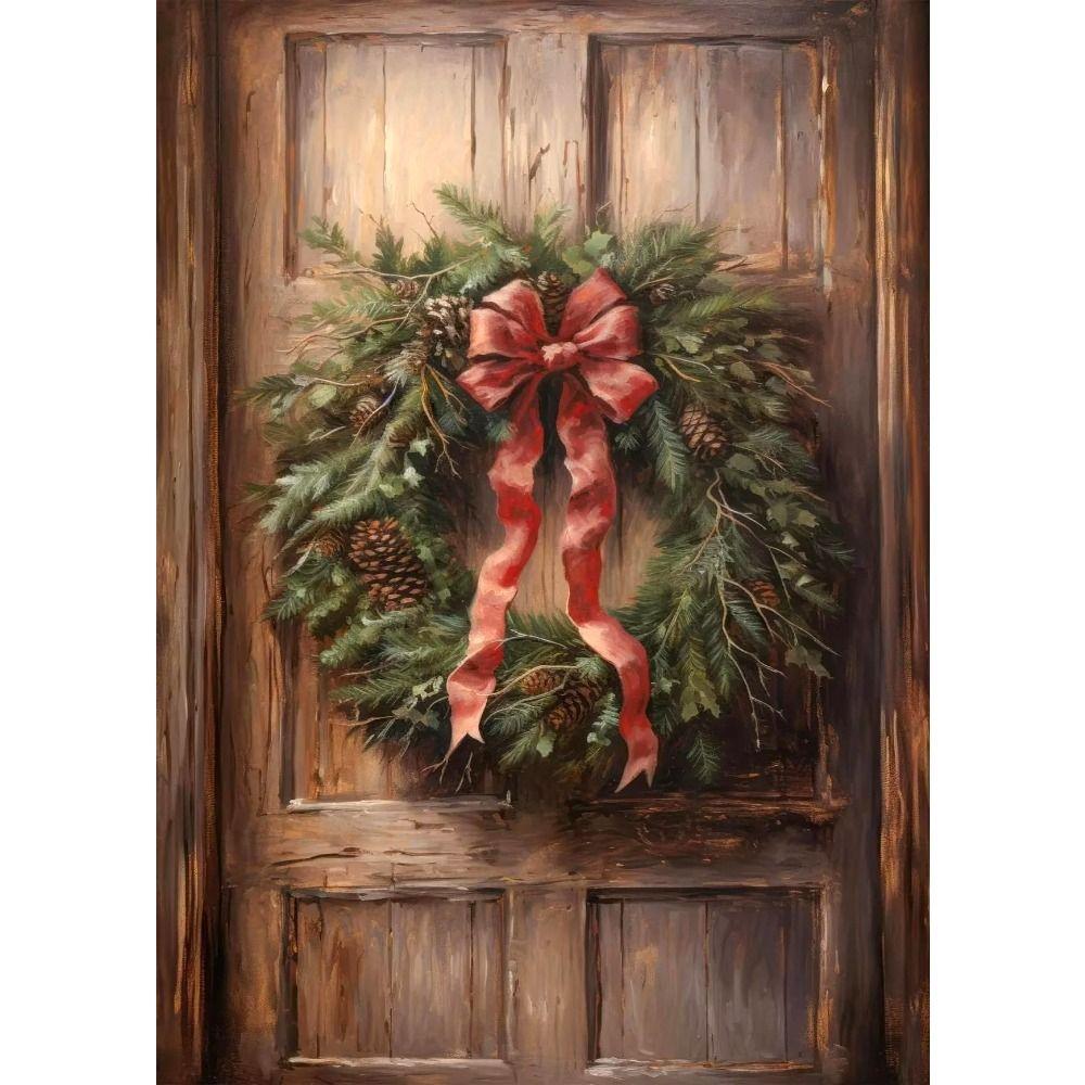 Vintage Christmas Metal Wall Decoration, Holiday Sticker Sign