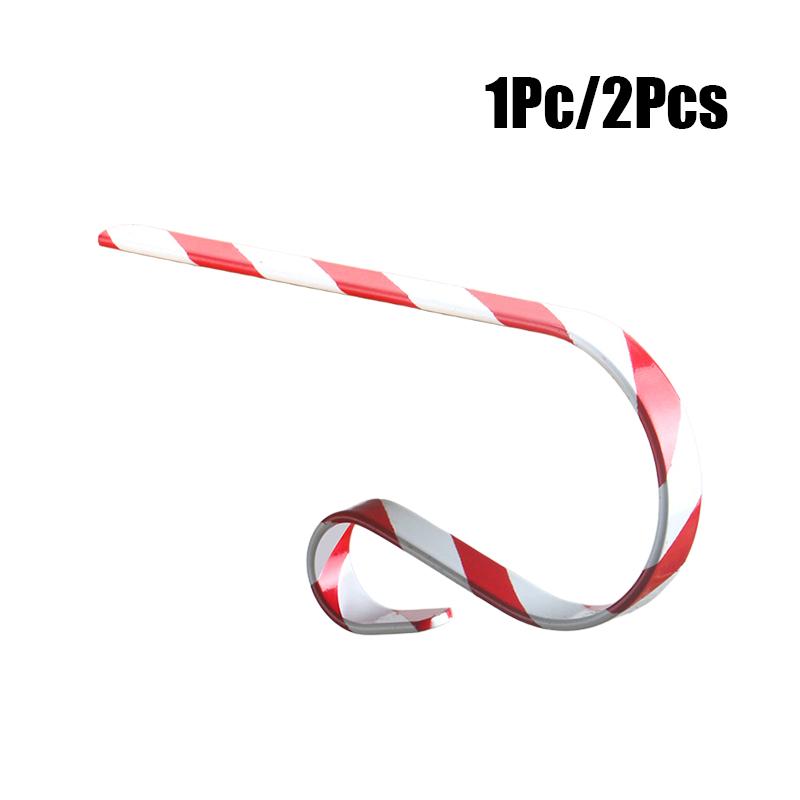 1/2PC Metal Fireplace Sock Hanger Holiday Red and Green Xmas Striped New Year Christmas Stocking Hook Home Party Decorations
