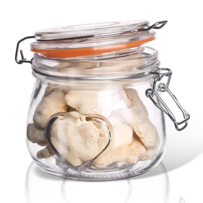 Patent Glass Kitchen Container Jar with Food Clip 500 ml