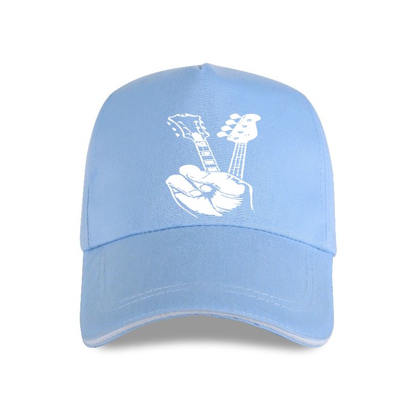Hipsterska drukarka do gitary basowej. Bawełniana czapka z daszkiem w rozmiarze unisex. Czapka z daszkiem FINGER GUITAR. unisex