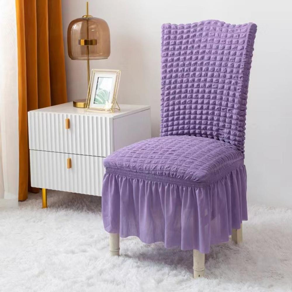 3D Bubble Lace Chair Cover Universal Stretchable Full Coverage Dining Chair Slipcover
