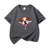 Kids Cotton T Shirt Charming Bulldog Puppy Dog Zipper Print Crew Neck Short Sleeve Tee Casual Breathable Boys Girls Summer Tops