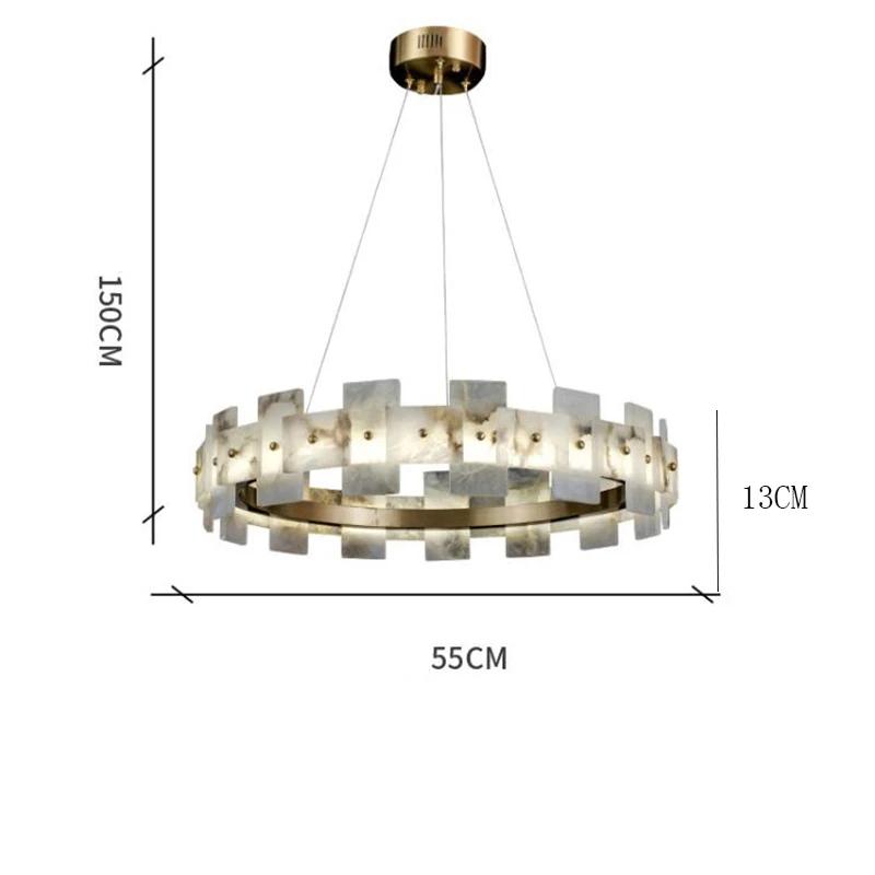 Modern Luxury All Copper chandelier Nordic Creative Cloud Stone LED Pendant Lamp Hotel Cafe Study Home Decoration Room Lighting
