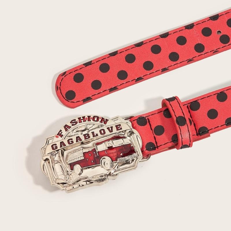 All Matching Dotted Print PU Leather Waist Belt Fashion Skinny Waistband Dress Belt Elegant Pants Belt Waist Decors