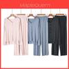 Womens Moher Modal Sleepwear Set With Long Sleeve Top And Pants For Home Comfort