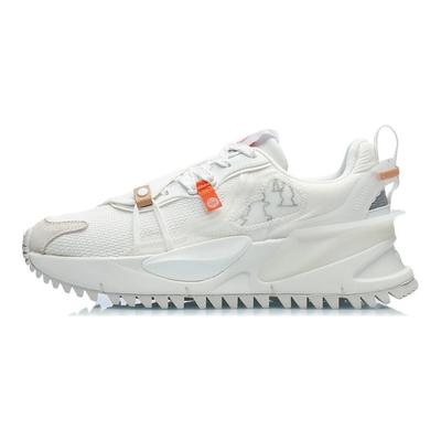 Li Ning CF Su Serie Huancheng Yanyun Hang Stoßdämpfende, verschleißfeste Low-Top-Sport-Freizeitschuhe Herren-Turnschuhe Weiß AGLR209-1