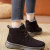 2026 Winter Women's Shearling High Top Cotton Boot Soft Sole Non Slip Thickened Plush Warm Lace Up Snow Boot Elderly Cotton Shoe