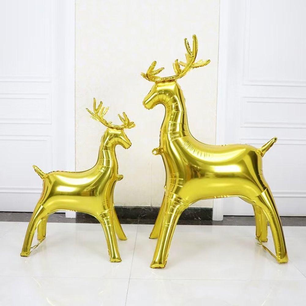 Inflatable Christmas Sleigh Balloon Deer Elk Aluminum Film Balloon Christmas Elk Balloon  New Year