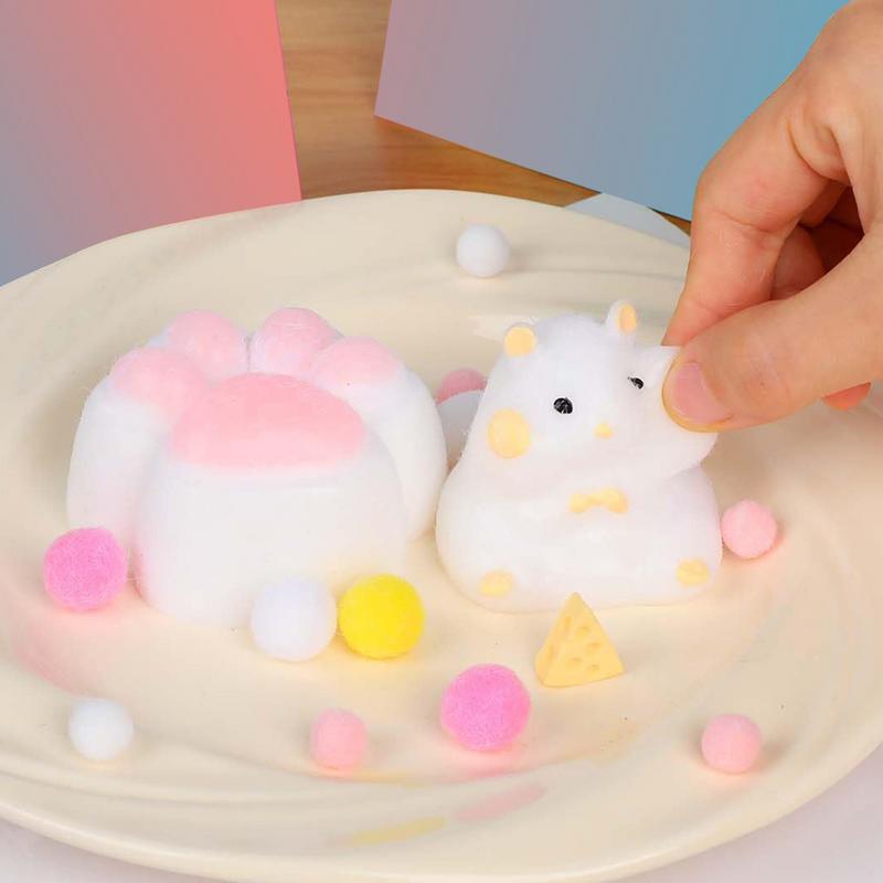 Taba Squishy Toy Mochi Toy Silikonová fuzzy Roztomilý Křeček Ručně vyráběná Squishy Toy Tabby Křeček Uvolňovač stresu Ruční relaxační hračky