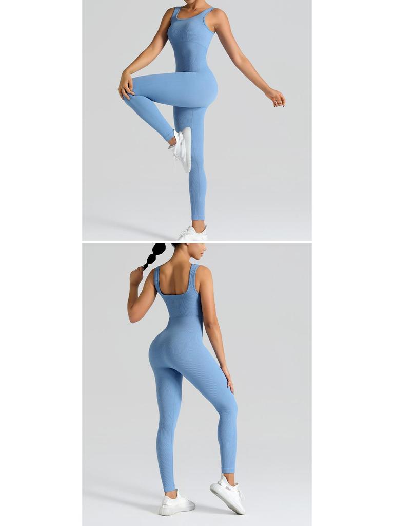 Seamless Outdoor Knit Yoga Jumpsuit - One-Piece Sport & Fitness Wear