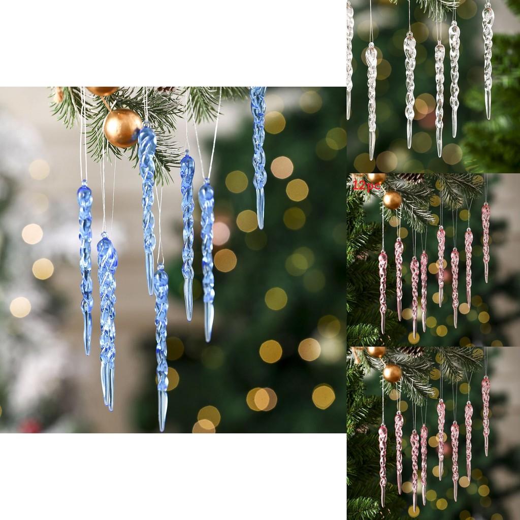 Christmas Acrylic Snowflake Hanging Ornaments For Tree Decor With Clear Pink And Blue Styles
