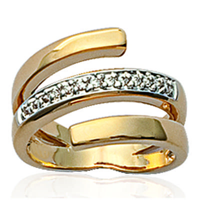 Gold Plated Ring 'Caresses' White Gold - 14 Mm