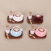 Miniature English Afternoon Coffee Cup Accessories Pretend Play Dollhouses Furniture 3 Set
