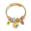DIY Stainless Steel Bracelet Small Fresh Summer Fruit Pie Hand Ring Open Bracelet Ornament