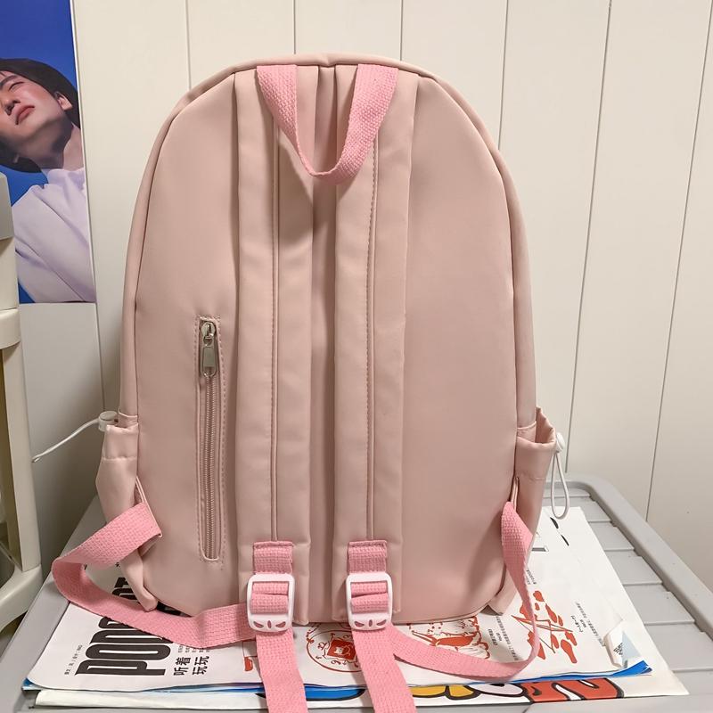 Schoolbag Junior Senior High School Student Solid Color Backpack Women's Backpack