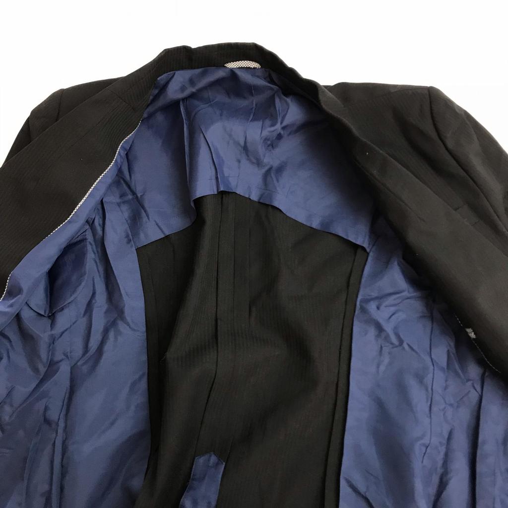 LES MUES femme Summer Mini Skirt Suit Set Women’s LL Black Subtle Stripe Jacket(USED)