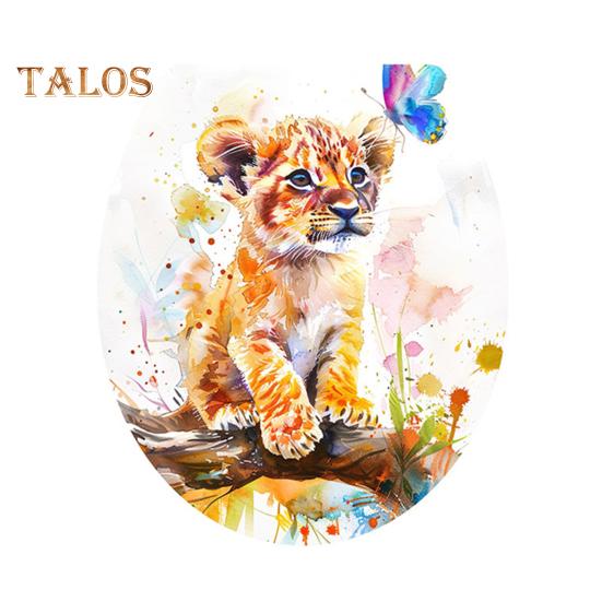 

Наклейка на унитаз с изображением тигра-бабочки, водонепроницаемая, съемная, самоклеящаяся, из ПВХ, для гостиной, ванной комнаты, настенное искусство, маленькая картина с тигром, крышка сиденья унитаза Tiger