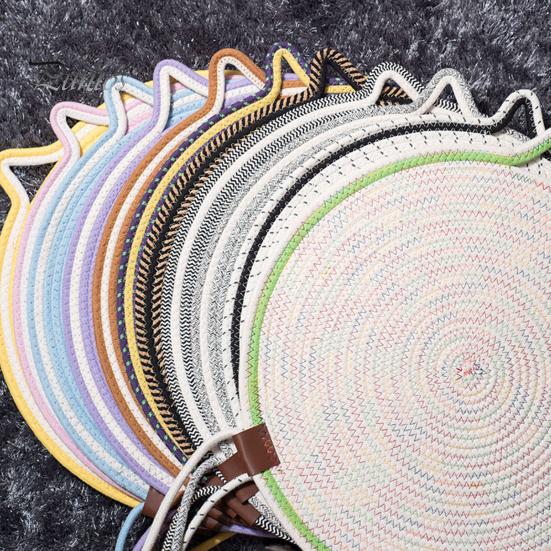 Cat Scratching Mat Natural Cotton Rope Scratch Pad Easy To Clean Pet Supplies Multi-Functional Indoor Wall Furniture Protector Cat-friendly