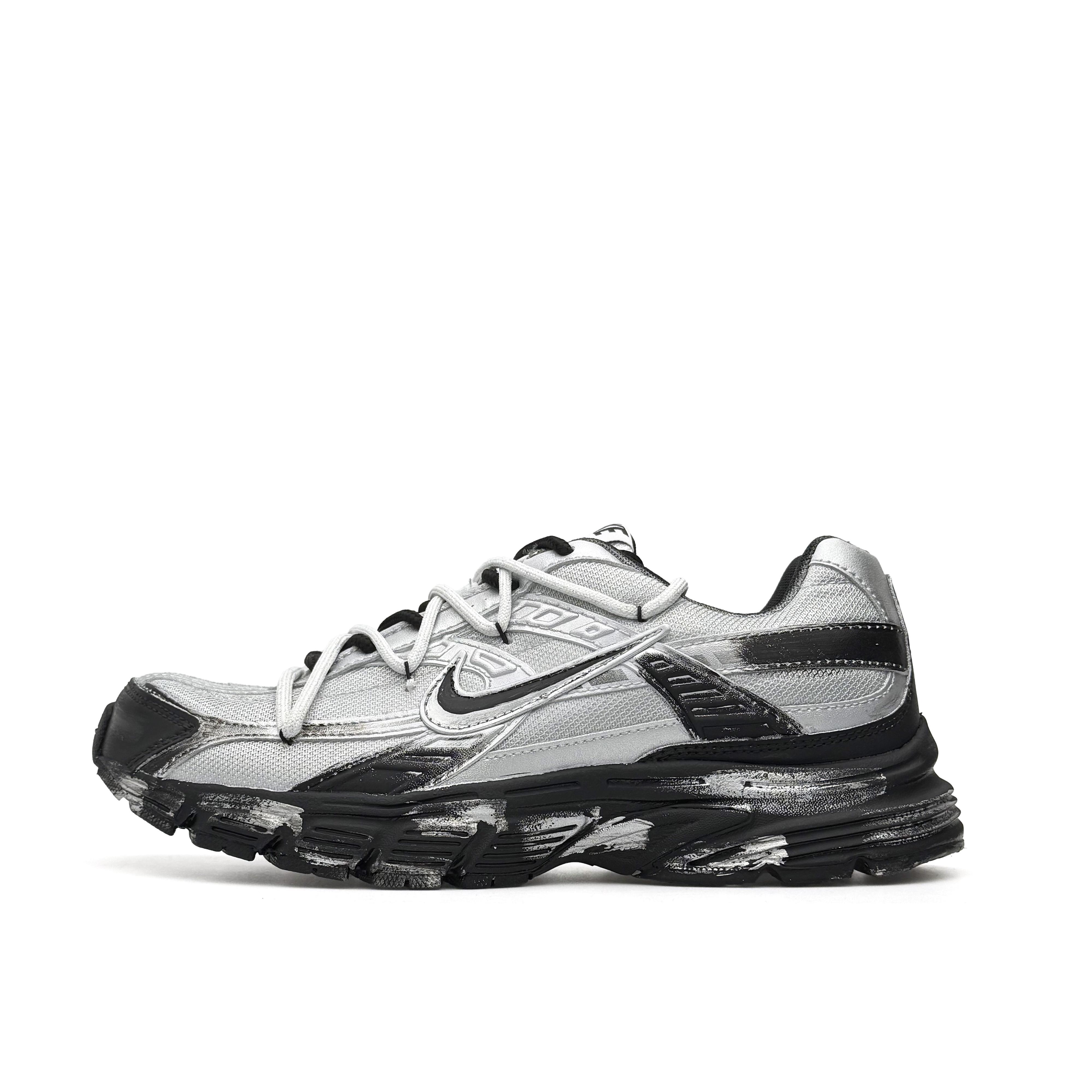 

Nike Initiator Mesh Abrasion Resistant Low top Casual Running Shoes Unisex Black Gray Silver 394055-100(Team1406-) 44.5