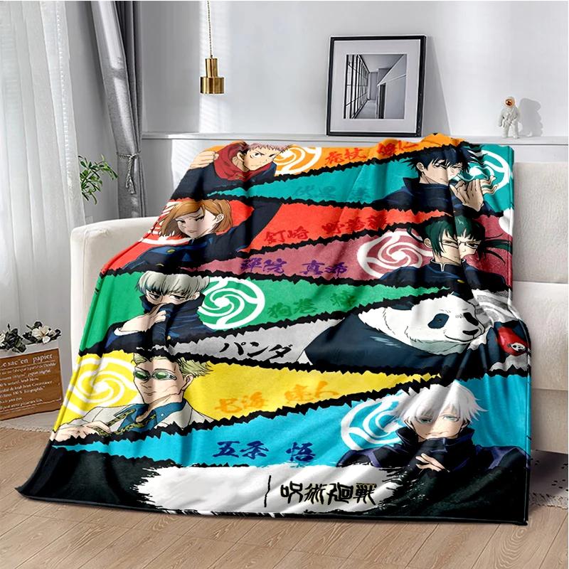 Cartoon Anime Jujutsu Kaisen Throws Blanket Kid Super Soft Blankt for Travel Couch Sofa Picnic Bed Flannel Blanket Birthday Gift