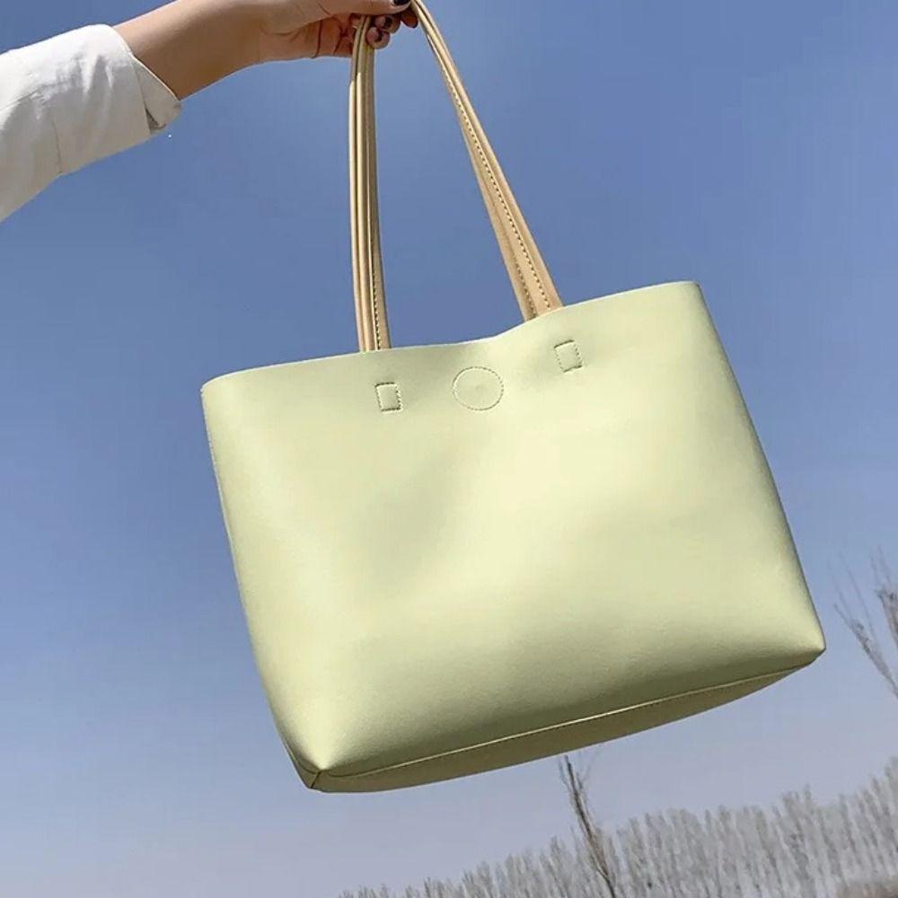 Pu Leather Sweet Shoulder Bag Minimalist Design Luxury Handbag Elegant Underarm Tote Bag  Party