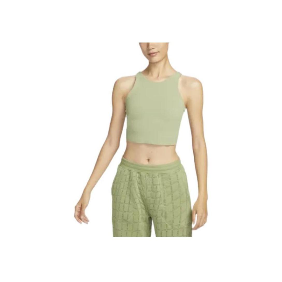 

Nike Yoga Dri-Fit Luxe Logo Print Short Sports Tank Top Women Tops Matcha-Green DQ6033-386 XS