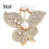 Faux Pearl Butterfly Pin Women Brooch Pin, Shape Lapel with Rhinestones Pearls Rhinestones, Jewelry Accessory for Dresses Coats Jackets Alloy