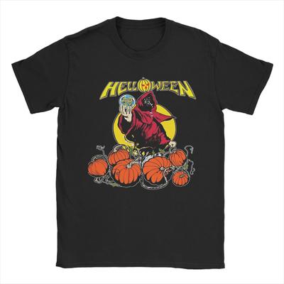 Heavy Metal Helloween Band T Shirt Men Cotton Vintage T-Shirt Crew Neck German Power Rock Tee Short Sleeve Clothes Plus Size