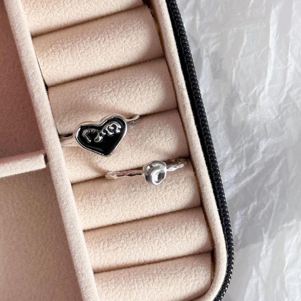 Custom Dark Niche Devil Love Ring - Trendy Hip-Hop, Stacking Cold Style, Open Design for Women