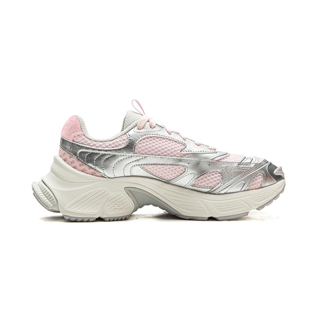 Li Ning Xingji Cushioning Abrasion Resistant Breathable Low Top Chunky Sneakers Women's Silver White Pink AGCV354-3