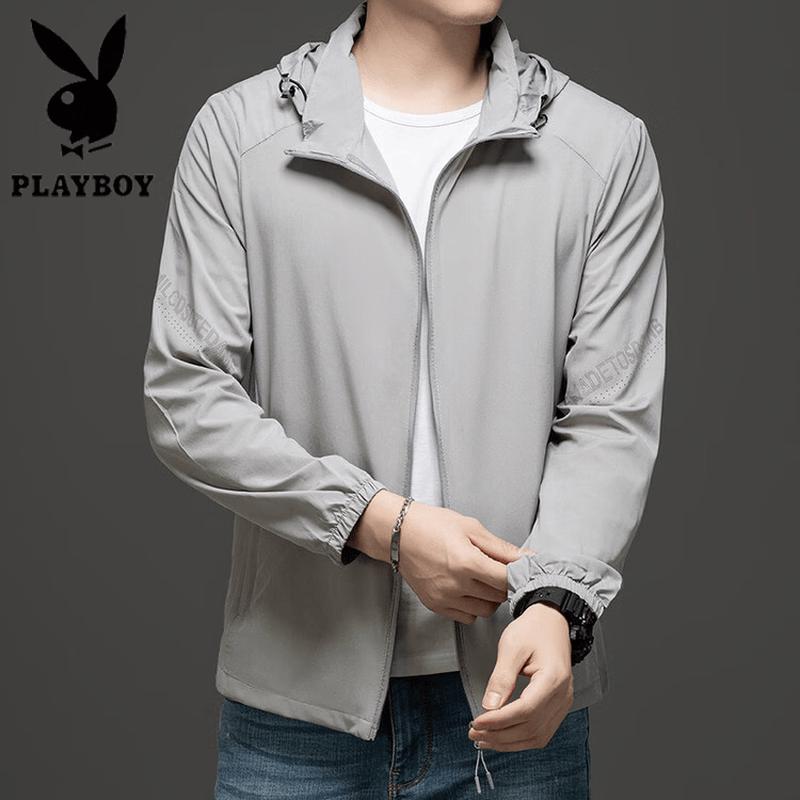 PLAYBOY Men s Casual Summer Sun Protection Jacket 2XL