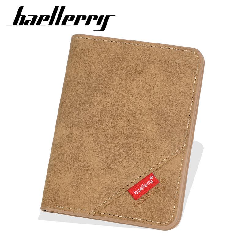 Baellerry Fashion Mini Wallets Men PU Leather Card Holder Vintage Design Thin Purse