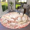 1PC Deer Fantasy Non-Slip Floor Round Carpet, Office, Family, Bedroom, Large Area Rug Indoor Rugs,  Durable Polyester-L0391