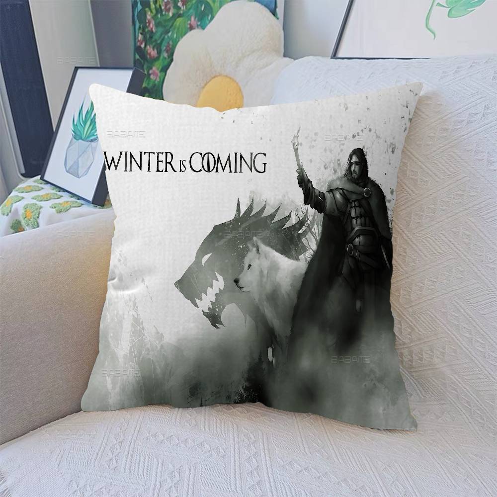 Funda de Almohada para Cojín Película G-Juego de Tronos Funda de Almohada Sala de Estar Sofá Decoración del Hogar Personalizada