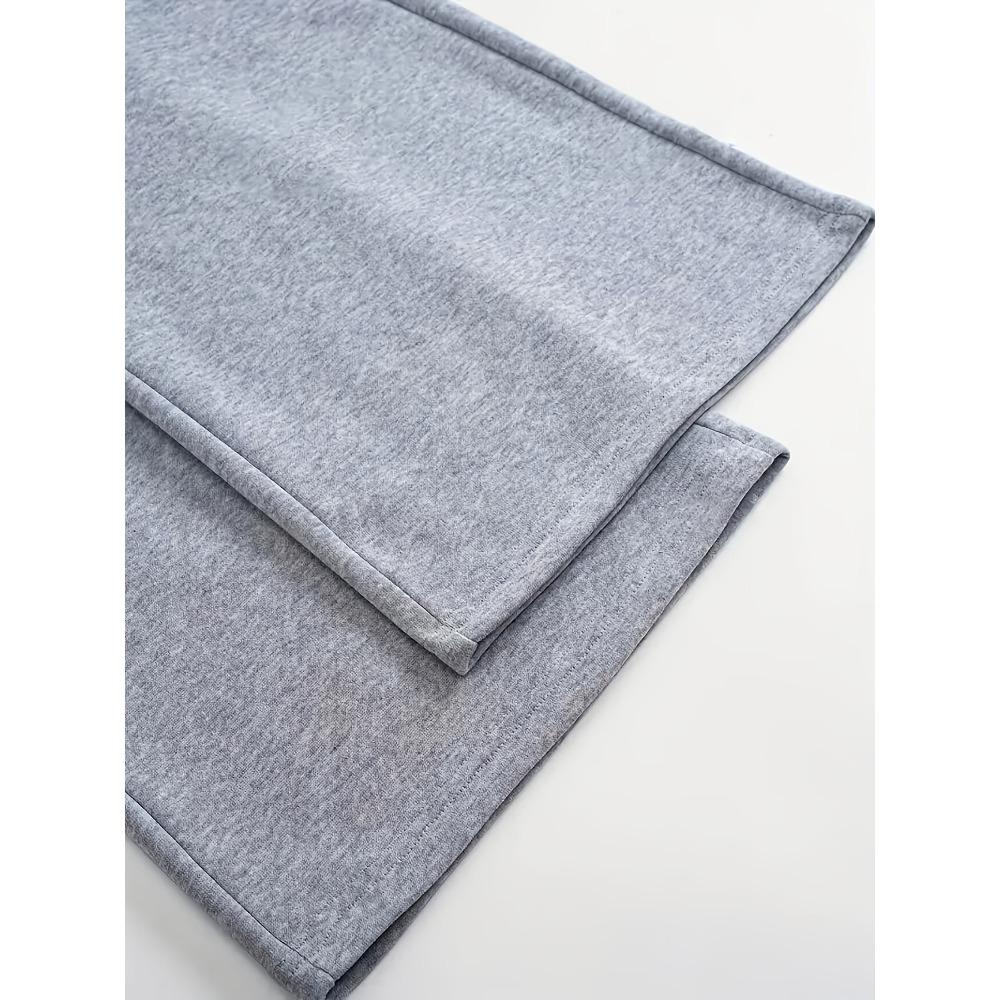 Moda Jesień i Zima Spodnie Damskie Unikalny Wzór Jednolity Kolor Sznurek Szerokie Nogawki Modne