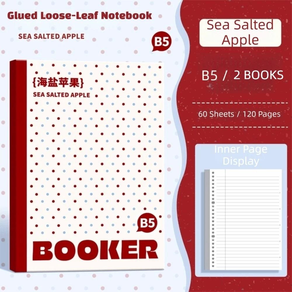 1 pcs/set Polka Dot B1 Loose Leaf Notebook Horizontal Line Inner Page Thin Soft Cover Lined Journal 61 Sheets Lightweight