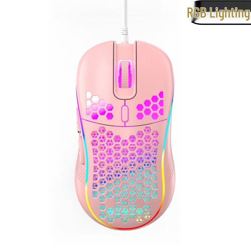 Ergonomic RGB Wired Lightweight Gaming Mouse with Hollow Design