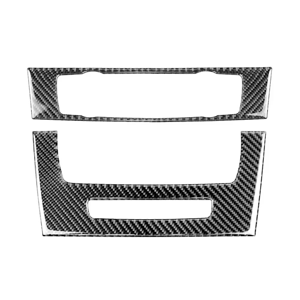 2Pcs/Set Car CD Air Conditioning Control Panel Cover Sticker Trim Carbon Fiber for BMW 3 E90 E92 2005-2012 Car Inner Accessories
