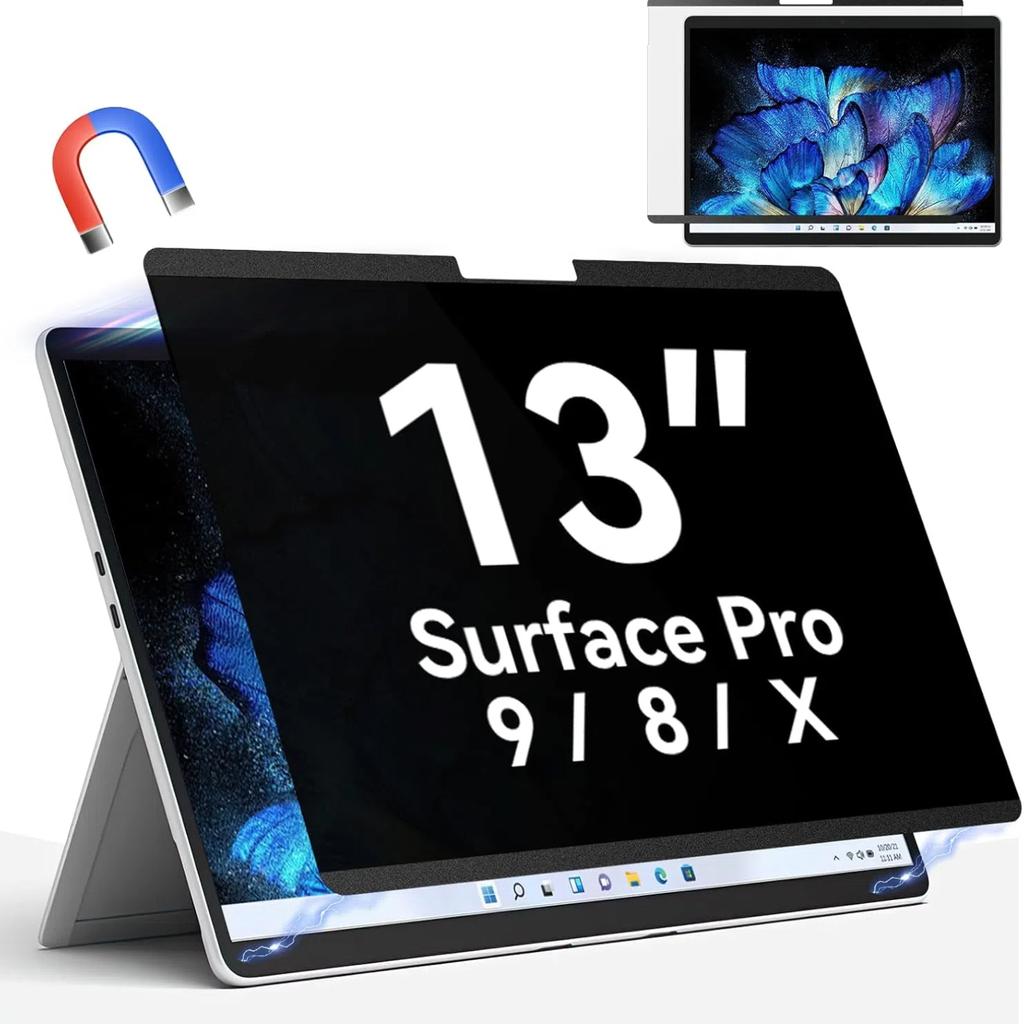 Magnetic Privacy Filter Compatible with 15 Inch Surface Laptop 5/4/3/2/1 Removable Anti Glare Blue Light Laptop Privacy Screen for Surface Pro 7/8/9/X