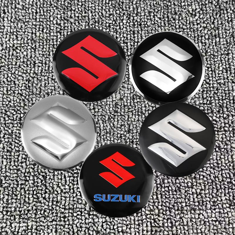 4Pcs Car Emblem Wheel Hub Center Cap Sticker Rim Badge Cover For Suzuki Swift Jimny Ignis Alto Kaiser DZire Swace Across Kizashi1RGW