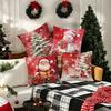 Christmas Decoration Pillowcase Red Santa Claus Snowman Pillow Cover Sofa Cushion Cover Home Decoration New Year Gift