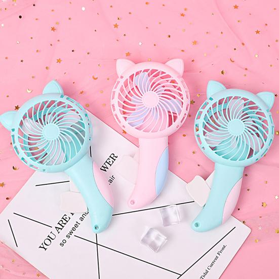 Student Fan Strong Wind Comfortable Grip Cat Design Mini Hand Pressure Fan for Home