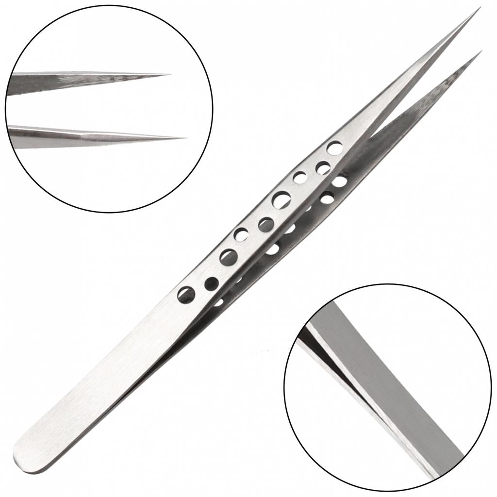 Tweezers Stainless Steel Straight Tip 124-140mm 1pcs