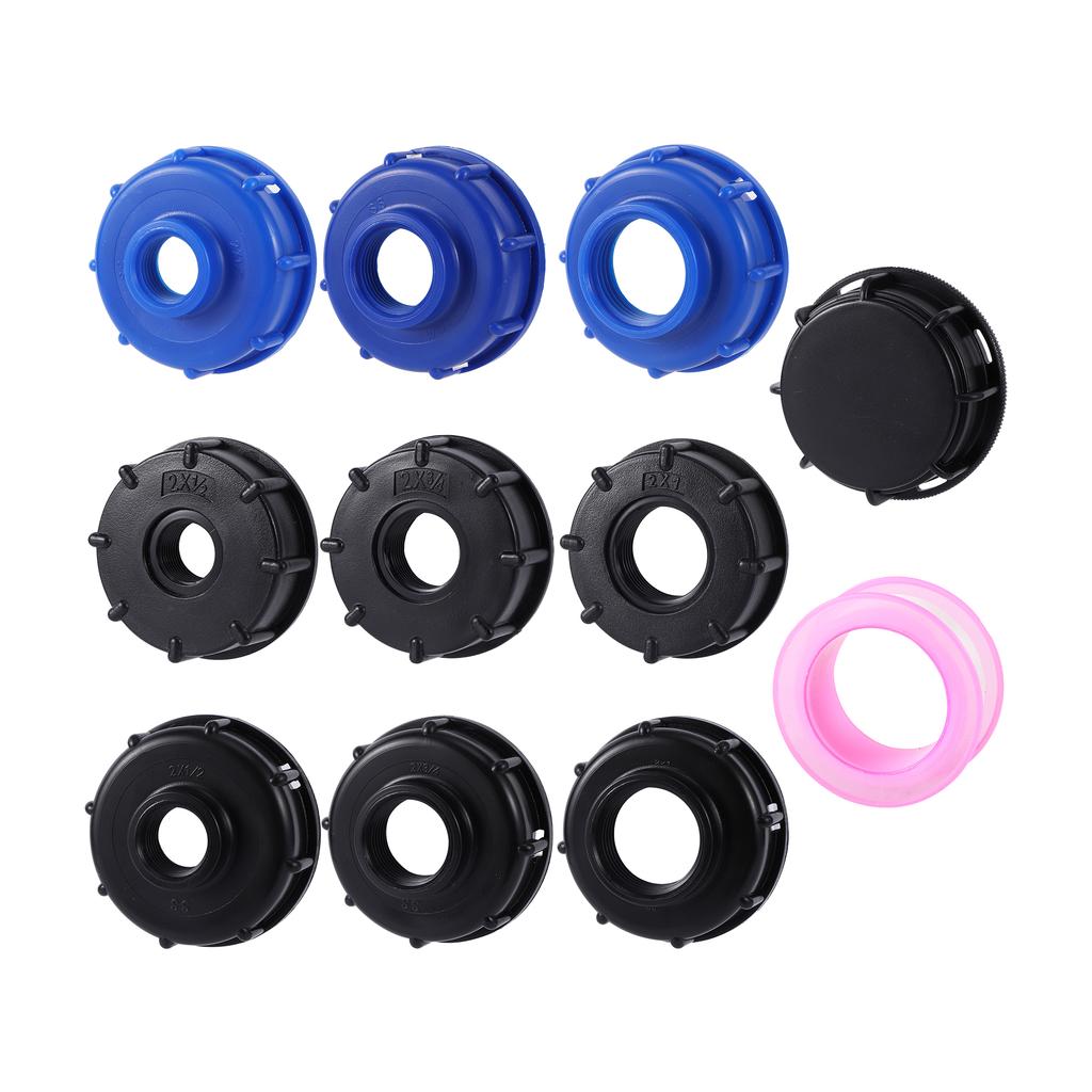 IBC-Tankadapter Kraftstofftank-Anschlussstück S60 Gewindekappe 60mm auf 1"3/4"1/2" Innengewinde Hahnanschluss Gartenbewässerungsventil-Anschlussstück