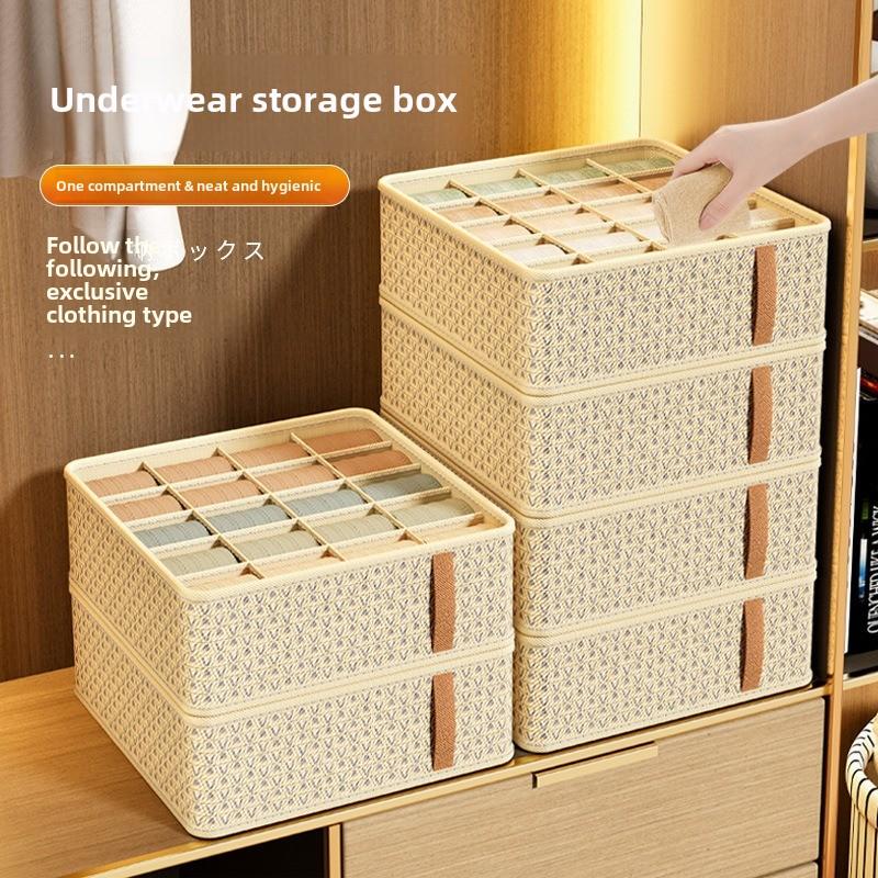 New underwear organizer box Household underwear socks division storage box Student dormitory storage accessories underwear storage box