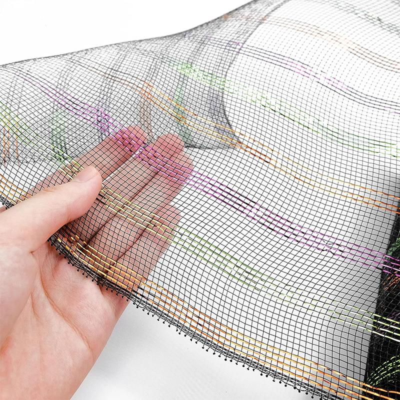 WTEMPO Halloween Mesh Ribbon for Wreath Striped Decorative Mesh Front Door Wreath & Craft Tree Decortive Supplies Durable Mesh Crafts Making Material