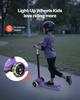 Kick Scooter for Kids Ages 3+, 3-Wheel Toddler Scooter with Light-Up Wheels, Adjustable Height Handlebar, Wide Anti-Slip Deck, Lightweight Aluminum