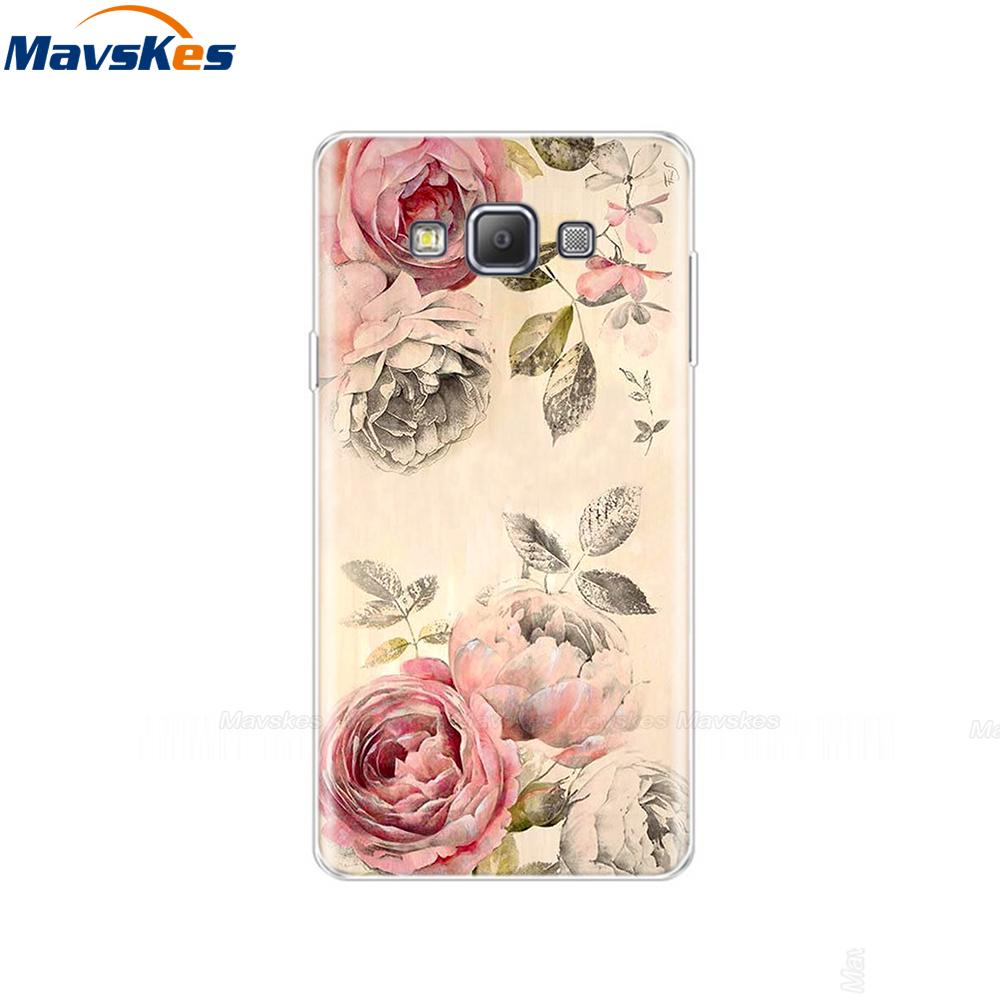 Silicon Phone Case For Samsung Galaxy A3 2015 Flower Cat A300 Soft TPU Back Cover For Samsung A3 2015 A300H A3000 SM-A300F pop